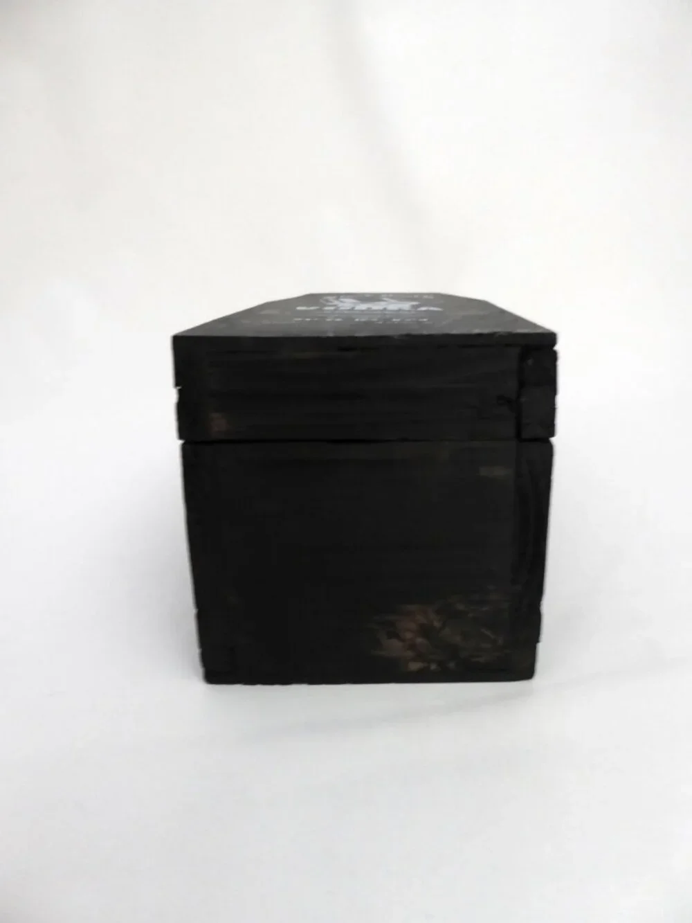 VINTAGE BLACK DEATH VODKA WOOD COFFIN GUNS N’ ROSES SKULL LIQUOR BOX ONLY